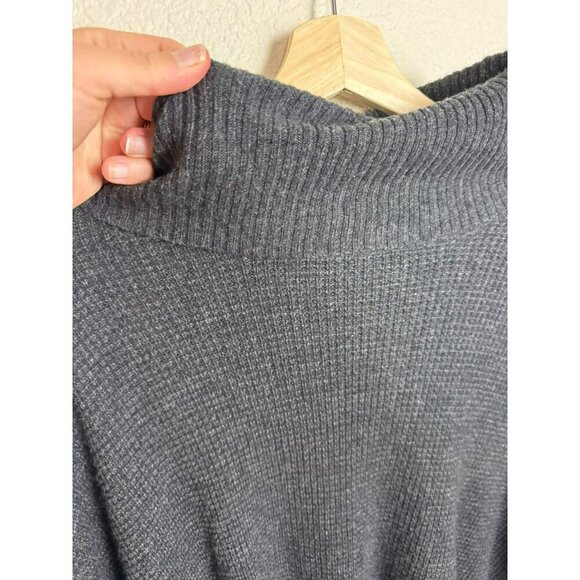 Halogen Women's Poncho Cashmere Wool One Size Gray Turtleneck Old Money - Picture 8 of 9